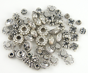 mix of silver bali beads at a discount price
