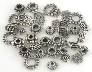silver bali bead mix of beads