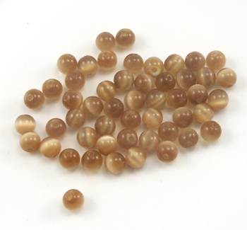 4mm Light Brown Cats Eye Beads